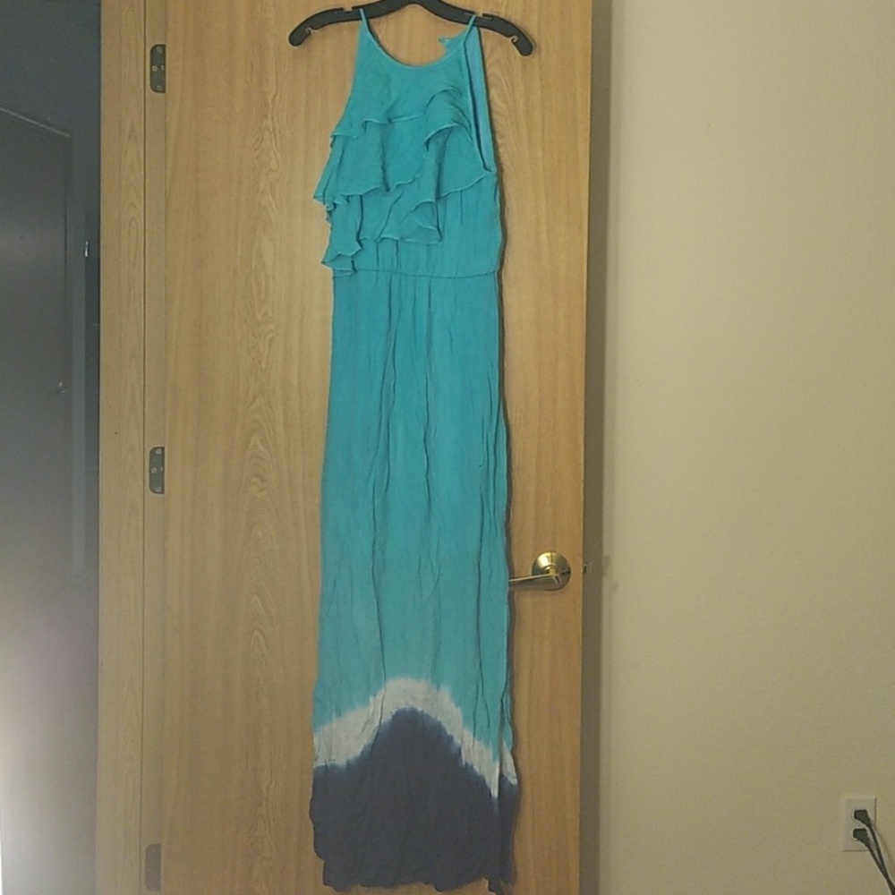 AGB ruffle front maxi dress
